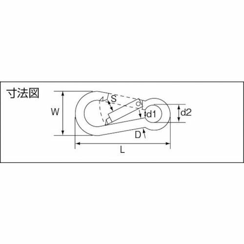 【期間限定!対象商品P2〜20倍】 TRUSCO　ステンレススナップフック　B型　線径Φ11×...