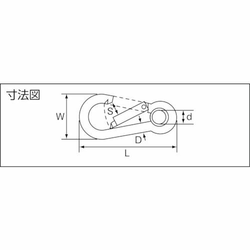 【期間限定!対象商品P2〜20倍】 TRUSCO　ステンレススナップフック　A型　線径Φ12×...