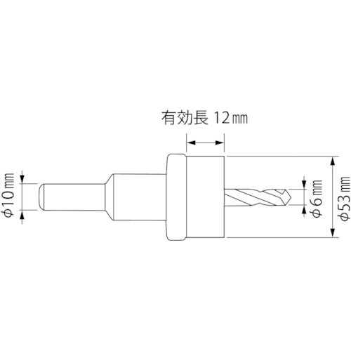 福祉用具のバリューケアの【期間限定!対象商品P2〜20倍】 エビ　超硬ホルソー（薄板用）　刃径53mm　1本 (HO53S)｜アングル2