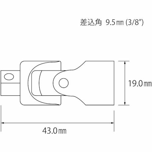 【SS限定 38万商品以上10%OFF】 エビ　ユニバ−サルジョイント　9．5mm　1個 (UJ3000)