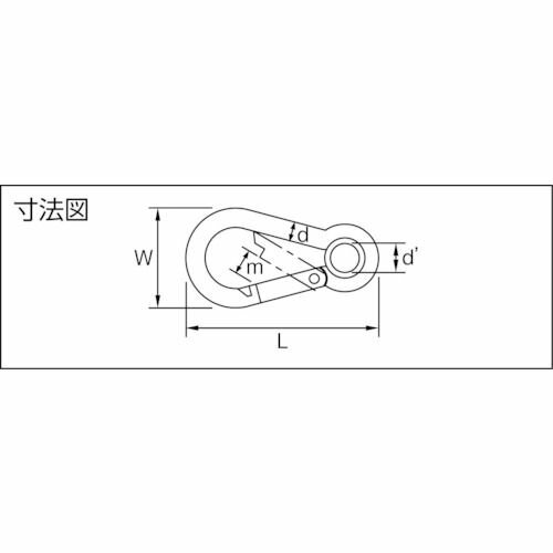 【期間限定!対象商品P2〜20倍】 TRUSCO　国産ステンレスカラビナハーケン　A型　12...