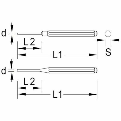 【期間限定!対象商品P2〜20倍】 GEDORE　ピンポンチ　150mm　1本 (8759880)