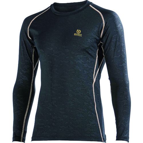 おたふく JW-643 BT パワーストレッチデオドランド ロングスリーブ クルーネックシャツ ブラックカモフラ／ゴールド L 1枚