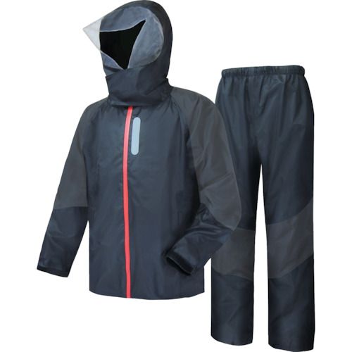 特長:●肩、肘、膝に高耐久のオックスフォード生地を使用しており、ハードな現場で活躍します。●本体以外には裂けにくいリップストップ生地を使用しています。●パットは両肩もしくは両膝に挿入可能で、衝撃からも守ります。●フードはヘルメットにも対応できるボタン調節可能な2way仕様です。●上着フロント止水ファスナー付きです。 仕様:●色：ブラック●サイズ：M●ウエスト(cm)：72〜82●股下(cm)：71●身長(cm)：155〜165●胸囲(cm)：117●適応身長(cm)：165 仕様2:●耐水圧：10000mm [[H2O]]以上 材質／仕上:●表地：ポリエステル100％PVCラミネート（表面はっ水）●肩、肘、膝：オックスフォード生地使用●パット：EVAフォーム●裏地：ポリエステル100％（メッシュ）特長:●肩、肘、膝に高耐久のオックスフォード生地を使用しており、ハードな現場で活躍します。●本体以外には裂けにくいリップストップ生地を使用しています。●パットは両肩もしくは両膝に挿入可能で、衝撃からも守ります。●フードはヘルメットにも対応できるボタン調節可能な2way仕様です。●上着フロント止水ファスナー付きです。 仕様:●色：ブラック●サイズ：M●ウエスト(cm)：72〜82●股下(cm)：71●身長(cm)：155〜165●胸囲(cm)：117●適応身長(cm)：165 仕様2:●耐水圧：10000mm [[H2O]]以上 材質／仕上:●表地：ポリエステル100％PVCラミネート（表面はっ水）●肩、肘、膝：オックスフォード生地使用●パット：EVAフォーム●裏地：ポリエステル100％（メッシュ）