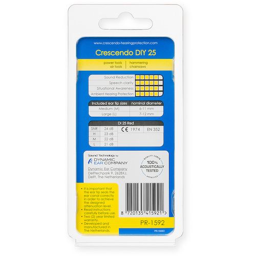 福祉用具のバリューケアの【期間限定!対象商品P2〜20倍】 Crescendo　耳栓　騒音吸収フィルター　DIY　NRR16dB　1S (PR1592)｜アングル2