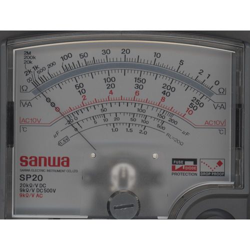 【期間限定!対象商品P2〜20倍】 SANWA　アナログマルチテスタ　温度測定可能　1台 (SP20)