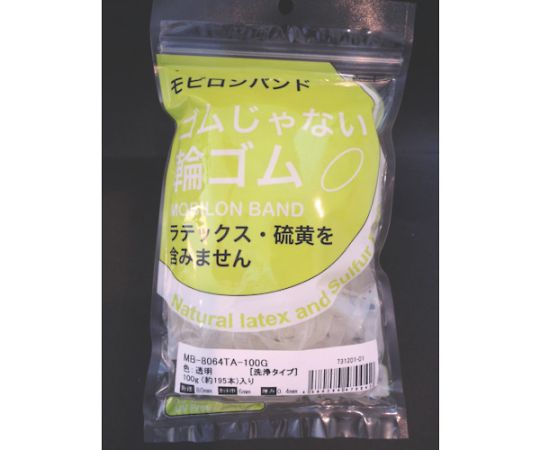 モビロンバンド80X6X0.4透明/洗浄タイプ100G MB-8064TA-100G 1袋(195本入)