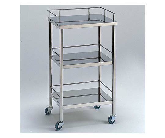 ステンレスワゴン 機械卓子S (3方枠付) 3段 ステンレスワゴンMA-3B-S 1個