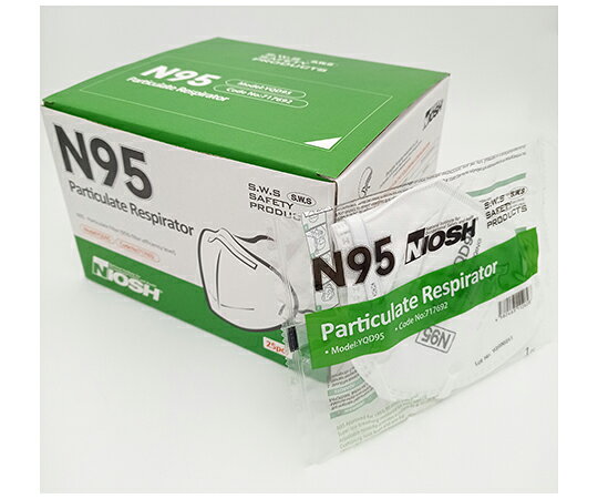 【期間限定!対象商品P2〜20倍】 N95マスク 折り畳み式 25枚入 YQD95 1箱(25枚入)