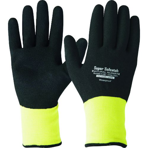 おたふく ソフキャッチ エクストリームウォームオールコート Lサイズ ブラック×イエロー 1双 (A367L)