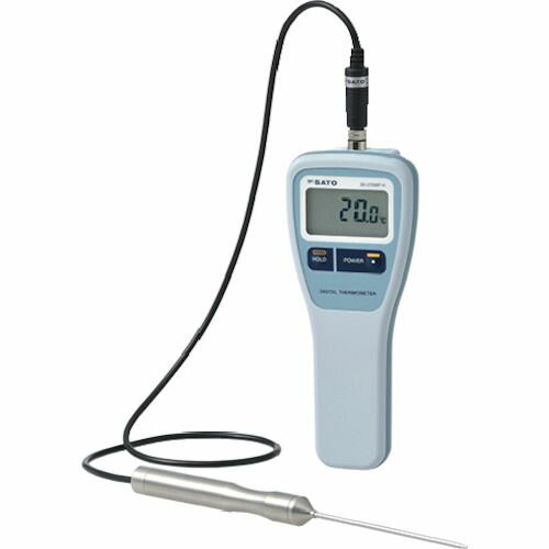 佐藤 防水型デジタル温度計SK-270WP-K（S270WP-01センサ付き）フック穴なし（8078-40） 1台 (SK270WPK)