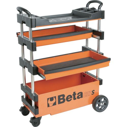 Beta　折りたたみ式ツールトロリー　C27S　オレンジ　1台 (027000201)