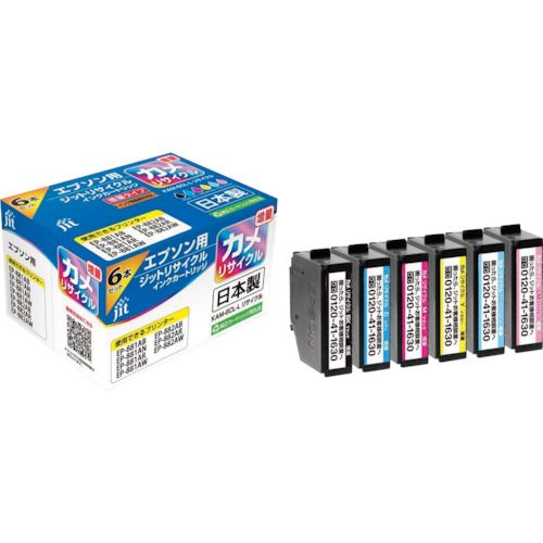 【SS限定 38万商品以上10%OFF】 jit　エプソン　KAM−6CL−L対応　ジットリサイクルインク　JIT−EKAML6P　6色入り（増量）　1箱 (JITEKAML6P)