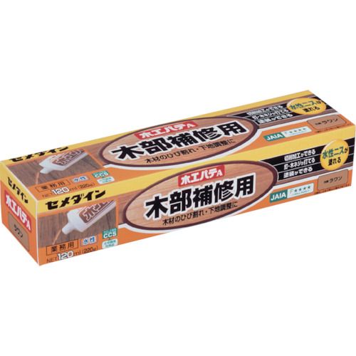 特長:●溶剤臭が気にならない、水性の木部補修用パテです。水性塗料が塗れます。 用途:●釘穴、節穴、あてキズ、柱の割れなど充てん補修や各種木材の下地調整。 仕様:●色：ラワン●容量：120ml 材質／仕上:●アクリル樹脂 セット内容／付属品:...