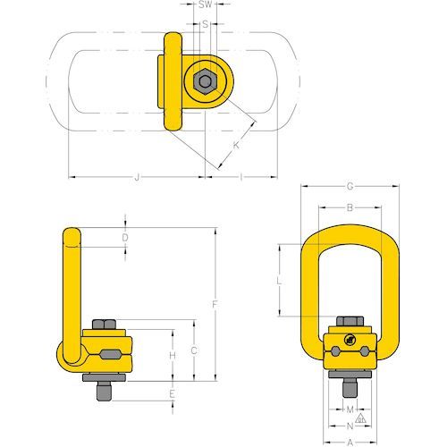 【期間限定!対象商品P2〜20倍】 YOKE　リフティングポイント　M10X1．5X16　0．5t...