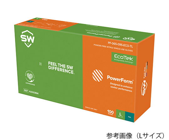 環境にやさしい緑のニトリル手袋 POWERFORM S6 S 100枚入 N200362 1箱(100枚入)