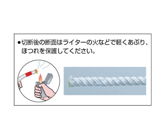 【期間限定!対象商品P2〜20倍】 ナイロンロープ 3つ打 線径6mmX長さ10m R-610N 1巻