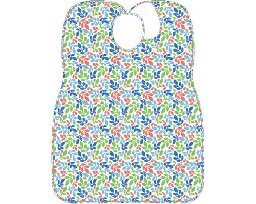 Rakuten - 【期間限定!対象商品P2〜20倍】 大人用食事用エプロン / P9692 リーフ柄ブルー 1枚