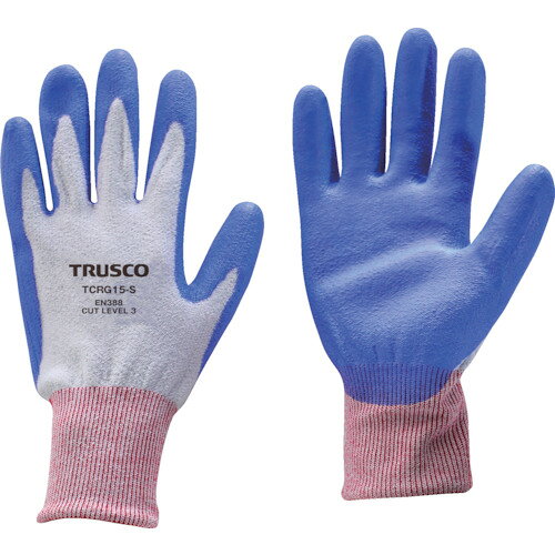 【期間限定!対象商品P2〜20倍】 TRUSCO　耐切創手袋　15G　ポリウレタンコーティング　Sサイズ　1双 (TCRG15S)