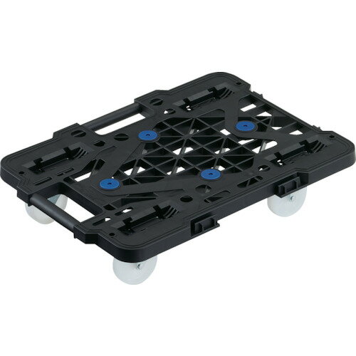 TRUSCO 樹脂製平台車 連結式ルートバン メッシュタイプ 515X385 ナイロン車輪 オール自在 黒 1台 (MPK500NJBK)