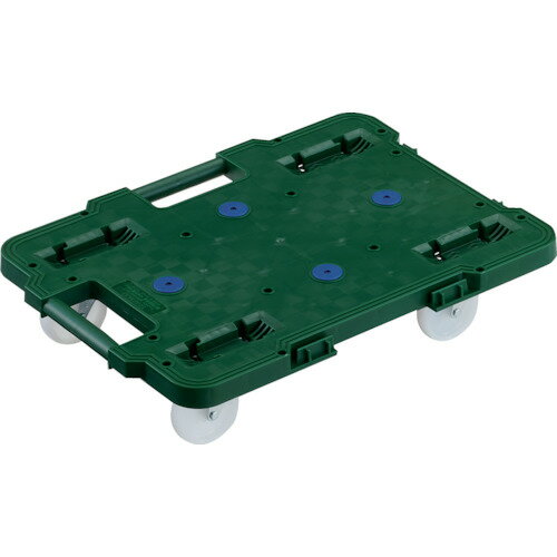 TRUSCO 樹脂製平台車 連結式ルートバン 515X385 ナイロン車輪 4輪自在 緑 1台 (MPB500NJGN)