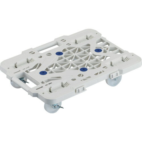 TRUSCO 樹脂製平台車 連結式ルートバン メッシュタイプ 515X385 ナイロン車輪 4輪自在 ストッパー付 白 1台 (MPK500NJSW)