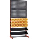TRUSCO UPR型パンチングラック 棚板2段 VN−2NX18個付 黒オレンジ 1台