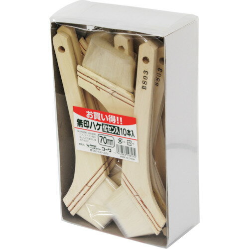 特長:●お買い得な10本組です。●化繊入りで水性塗料に最適です。 仕様:●刷毛幅(mm)：70 仕様2:●10本入 材質／仕上:●毛材:化繊、山羊毛特長:●お買い得な10本組です。●化繊入りで水性塗料に最適です。 仕様:●刷毛幅(mm)：70 仕様2:●10本入 材質／仕上:●毛材:化繊、山羊毛
