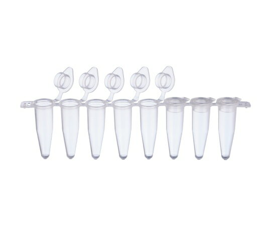  0.2mL PCR8連チューブ フラットキャップ付 137-231C 1箱(120ストリップ入)