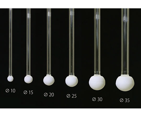特徴 球状フィルターのため、気体の噴射面積が広い。 フィルターの細孔が均一なため、気体が均一に拡散します。 ホウケイ酸ガラス製のため、酸などの薬品に侵されることがありません（フッ酸、リン酸、約40℃以上のアルカリ溶液除く）。仕様 フィルター...