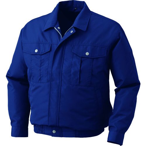 空調服 ポリエステル製ワーク ワンタッチファングレー 電池ボックスセット ダークブルー3L 1着