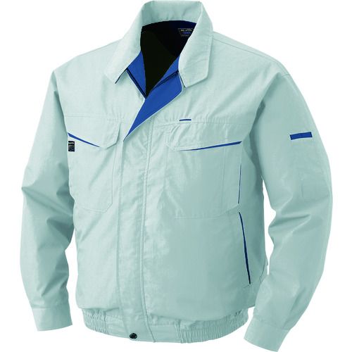 空調服 綿・ポリ混紡ワーク ワンタッチファンブラック 電池ボックスセット シルバーM 1着