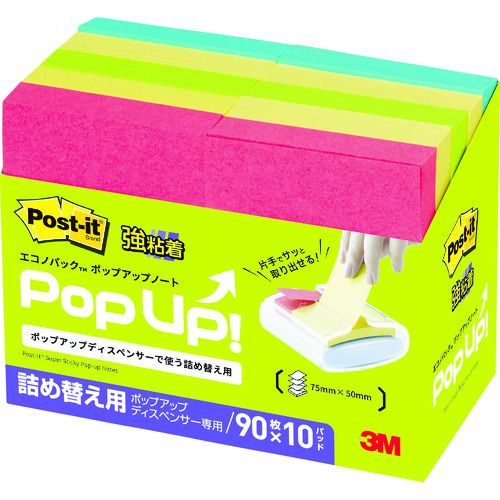 【SS限定 38万商品以上10%OFF】 3M　ポスト・イット［［R下］］　エコノパック［［TM上］］　強粘着ポップアップノート（詰め替え用）　1箱 (6561SSPOPAP)