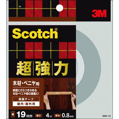 3M スコッチ 超強力両面テープ 木材・ベニヤ用 19mm×4m 1巻