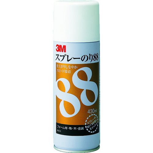 特長:●乾燥後も非常に柔らかい接着層です。●フォーム材（スポンジ）接着用スプレーのりです。 用途:●フォーム材と布・木・金属などの接着。●フォーム材同士、フォーム材を布・木・金属に素早く接着します。 仕様:●色：明燈色●容量(ml)：430●標準重ね塗り回数：1〜2回 仕様2:●標準塗布可能面積：12［［M2］］●スプレータイプ●1液性 材質／仕上:●主成分:スチレンブタジエンゴム（SBR）系溶剤形 注意:●この商品は、一般消費者様向けの製品ではない為、表示や取扱説明書等が一般消費者様向けに表記・同梱されておりません。特長:●乾燥後も非常に柔らかい接着層です。●フォーム材（スポンジ）接着用スプレーのりです。 用途:●フォーム材と布・木・金属などの接着。●フォーム材同士、フォーム材を布・木・金属に素早く接着します。 仕様:●色：明燈色●容量(ml)：430●標準重ね塗り回数：1〜2回 仕様2:●標準塗布可能面積：12［［M2］］●スプレータイプ●1液性 材質／仕上:●主成分:スチレンブタジエンゴム（SBR）系溶剤形 注意:●この商品は、一般消費者様向けの製品ではない為、表示や取扱説明書等が一般消費者様向けに表記・同梱されておりません。