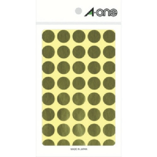 3M エーワン［［TM上］］ カラーラベル 丸型 15mmΦ 金 （8枚入） 1Pk (07031)