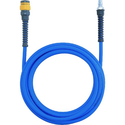 特長:●ハイカプラエース（ソケット）にホース折れを防ぐスプリングナットと、柔軟性・耐久性・耐摩耗性に優れたウレタンホースを標準装備してます。 仕様:●色：ブルー●外径(mm)：10.0●内径(mm)：6.5●全長(m)：5●肉厚(mm)：1.75●使用流体：空気 仕様2:●流体温度：-5〜60℃●最高使用圧力：1.0MPa 材質／仕上:●ポリウレタン特長:●ハイカプラエース（ソケット）にホース折れを防ぐスプリングナットと、柔軟性・耐久性・耐摩耗性に優れたウレタンホースを標準装備してます。 仕様:●色：ブルー●外径(mm)：10.0●内径(mm)：6.5●全長(m)：5●肉厚(mm)：1.75●使用流体：空気 仕様2:●流体温度：-5〜60℃●最高使用圧力：1.0MPa 材質／仕上:●ポリウレタン