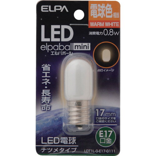 ELPA LEDナツメ形E17 1個 (LDT1LGE17G111)