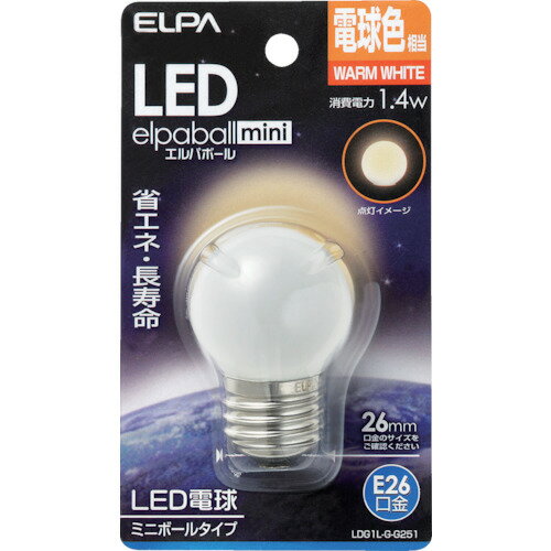ELPA LED電球G40形E26 1個 (LDG1LGG251)