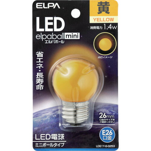 ELPA LED電球G40形E26 1個 (LDG1YGG253)