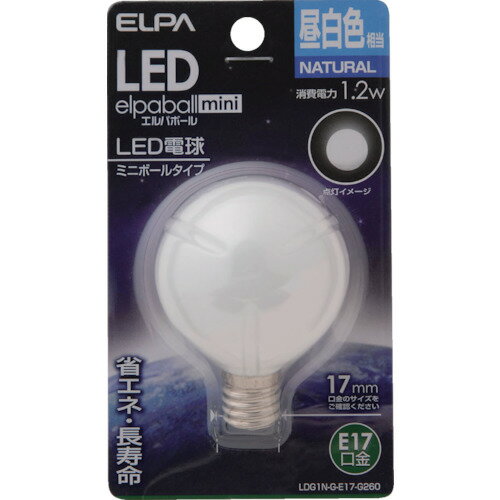 ELPA 電球（LED） LED電球G50形E17 明るさ55lm 昼白色相当 1個 (LDG1NGE17G260)