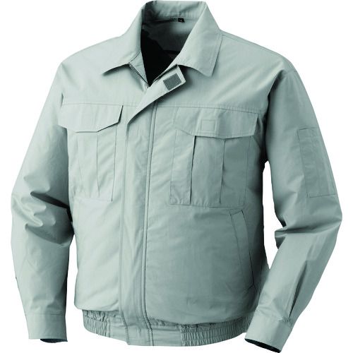【法人向】 空調服 綿薄手ワーク空調服 ワンタッチファングレー 電池ボックスセット シルバー 3L 1着