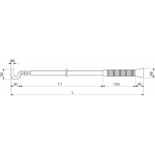 【期間限定!対象商品P2〜20倍】 MK　シャッターフック棒　1000mm　1本 (N820100)