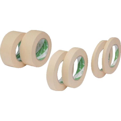 特長:●強粘着・保持性が良好な汎用マスキングテープです。●耐熱性、基材強度など塗装現場のニーズにきめ細かくお応えするクレープテープです。 用途:●車輌・工業耐熱マスキング用、仮止め、簡易包装など。 仕様:●色：クリーム●幅(mm)：12●長さ(m)：50●厚さ(mm)：0.17●粘着力(N/10mm)：2.05●引張強度(N/10mm)：37.9 仕様2:●粘着力(mm)：2.05N/10●引張強度(mm)：37.9N/10●連続使用温度：100℃(30分)●芯径：3インチ●伸び：13％●手で切断可能 材質／仕上:●基材:クレープ紙●粘着剤:ゴム系特長:●強粘着・保持性が良好な汎用マスキングテープです。●耐熱性、基材強度など塗装現場のニーズにきめ細かくお応えするクレープテープです。 用途:●車輌・工業耐熱マスキング用、仮止め、簡易包装など。 仕様:●色：クリーム●幅(mm)：12●長さ(m)：50●厚さ(mm)：0.17●粘着力(N/10mm)：2.05●引張強度(N/10mm)：37.9 仕様2:●粘着力(mm)：2.05N/10●引張強度(mm)：37.9N/10●連続使用温度：100℃(30分)●芯径：3インチ●伸び：13％●手で切断可能 材質／仕上:●基材:クレープ紙●粘着剤:ゴム系