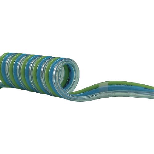 チヨダ　スパイラルチューブ　マルチスパイラル　外径10mm／使用範囲1673mm　透明、青、ライトグリーン..