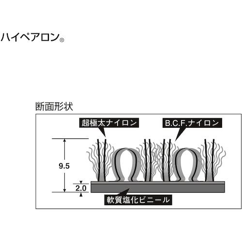 テラモト 屋内マット ハイペアロン モスグレー 360×600mm 1枚 (MR0380105) [2]