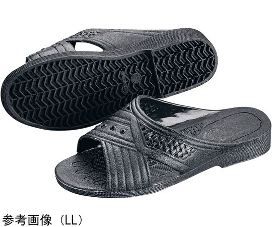 アスカ商事 紳士シャワーサンダル 前あき L ブラック SSV3902 1足