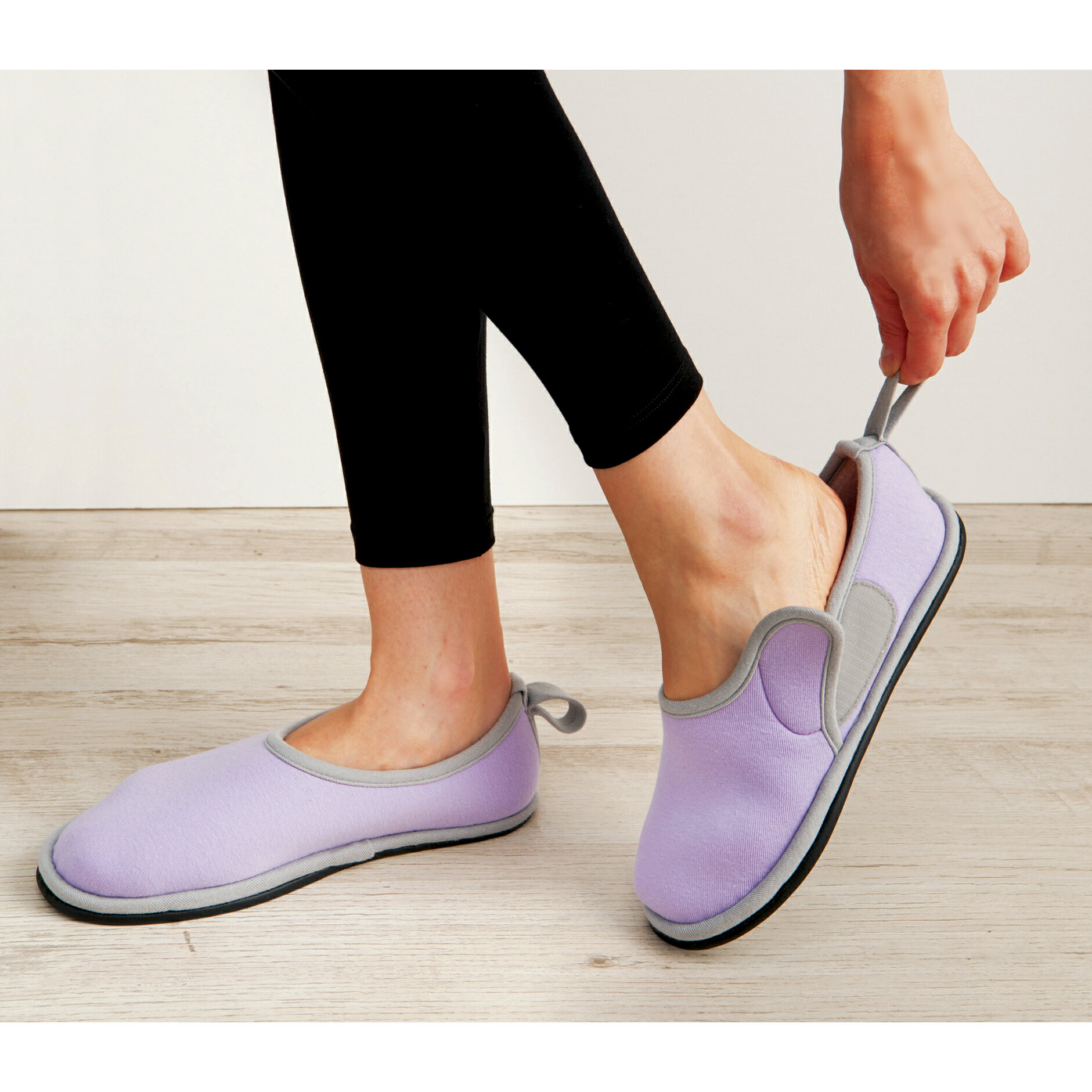 転倒予防ルームシューズ サンティール UTR-04 LL ラベンダー リハビリシューズ 25-2402-03