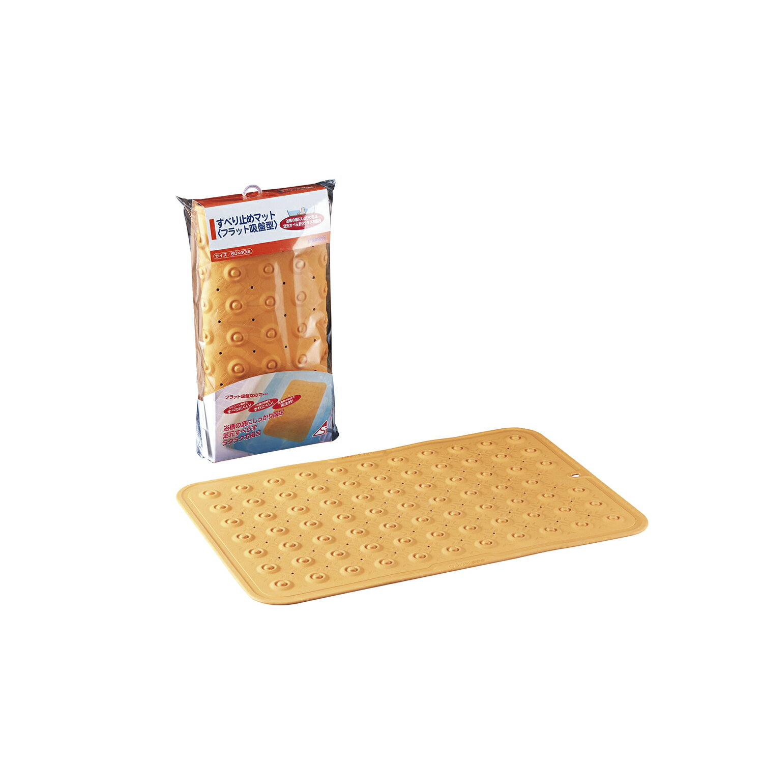 すべり止めマット（吸盤型） オレンジ