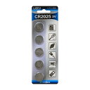 ボタン電池 CR2025 1パック（5個入）　L-C2025X5 1パック(5個入)